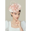 image:imageBABEYOND Fascinators Hats for Women  Kentucky Tea Party Derby Hats Flower Church Flat Hat Headband for Cocktail WeddingPink