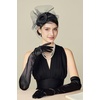 image:imageBABEYOND Fascinators Hats for Women  Tea Party Hat Kentucky Fascinator Derby Flower Mesh Veil Pillbox Hat for Bridal WeddingBlack