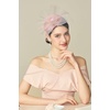 image:imageBABEYOND Fascinators Hats for Women  Tea Party Hat Kentucky Fascinator Derby Flower Mesh Veil Pillbox Hat for Bridal WeddingNude Pink
