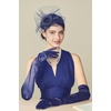 image:imageBABEYOND Fascinators Hats for Women  Tea Party Hat Kentucky Fascinator Derby Flower Mesh Veil Pillbox Hat for Bridal WeddingRoyal Blue