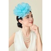 image:imageBABEYOND Fascinators Hats for Women  Tea Party Kentucky Fascinator Hat Lightweight Mesh Peony Flower Headband with Hair ClipLight Blue