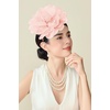 image:imageBABEYOND Fascinators Hats for Women  Tea Party Kentucky Fascinator Hat Lightweight Mesh Peony Flower Headband with Hair ClipLight Pink