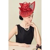 image:imageBABEYOND Fascinators Hats for Women  Tea Party Kentucky Headwear Derby Flower Church Hat Headband for Cocktail WeddingRed