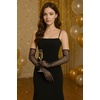 image:imageBABEYOND Mesh Gloves for Women  Sheer Gloves Sparkly Long Vintage Evening Stretchy Costumes Accessories for Prom WeddingBlack