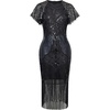 image:imageBABEYOND Womens Gatsby Dress 1920s Flapper Short Dress Sequin Beaded Fringe Dress for PartyBlack