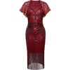 image:imageBABEYOND Womens Gatsby Dress 1920s Flapper Short Dress Sequin Beaded Fringe Dress for PartyWine Red