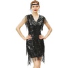 image:imageBABEYOND 1920s Flapper Dress Long Fringed Gatsby Roaring 20s Sequins Beaded Vintage Art DecoBlack