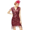 image:imageBABEYOND 1920s Flapper Dress Long Fringed Gatsby Roaring 20s Sequins Beaded Vintage Art DecoWine Red