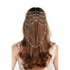 image:imageBABEYOND 1920s Vintage Beaded Cap  Crystal Chain Hair Accessory Bohemian Headpiece for Special OccasionsSilverSilver