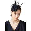image:imageBABEYOND Fascinator Hat Veil Feather Flower Fascinators Hair Clip Tea Party Pillbox Derby Hat Fascinator Bridal WeddingBlack