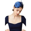 image:imageBABEYOND Fascinator Hat Veil Feather Flower Fascinators Hair Clip Tea Party Pillbox Derby Hat Fascinator Bridal WeddingNnavy Blue