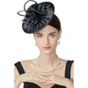 image:imageBABEYOND Fascinators Hats for Women  Kentucky Tea Party Derby Hats Flower Church Flat Hat Headband for Cocktail WeddingBlack