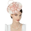 image:imageBABEYOND Fascinators Hats for Women  Kentucky Tea Party Derby Hats Flower Church Flat Hat Headband for Cocktail WeddingPink