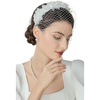 image:imageBABEYOND Mesh Veil Headband for Women  Tea Party 1920s Fascinator Face Veil Headpiece for Bridal WeddingWhite