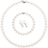 image:imageBABEYOND Pearl Necklace Earring Set  Faux Pearl Necklace for Women Costume Jewelry Bracelet Set for BridesSet8mm2