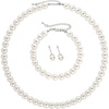 image:imageBABEYOND Pearl Necklace Earring Set  Faux Pearl Necklace for Women Costume Jewelry Bracelet Set for Bridesset3