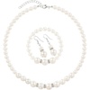 image:imageBABEYOND Pearl Necklace Earring Set  Faux Pearl Necklace for Women Costume Jewelry Bracelet Set for Bridesset4