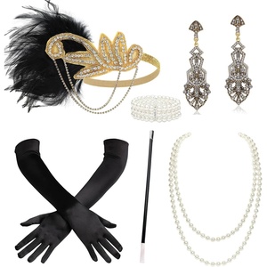 image:imageBABEYOND 1920s Accessories for Women  Flapper Headpiece Great Gatsby Accessories for Women Pearl Bracelet Necklace Gloves