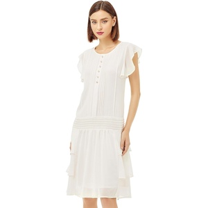 image:imageBABEYOND Chiffon Dress for Women  1950s Style Party Dress with Ruffted Sleeves for WomenWhite