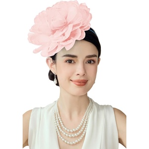 image:imageBABEYOND Fascinators Hats for Women  Tea Party Kentucky Fascinator Hat Lightweight Mesh Peony Flower Headband with Hair ClipLight Pink