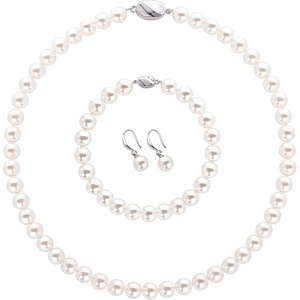 image:imageBABEYOND Pearl Necklace Earring Set  Faux Pearl Necklace for Women Costume Jewelry Bracelet Set for BridesSet8mm2