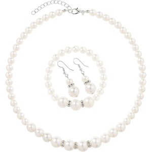 image:imageBABEYOND Pearl Necklace Earring Set  Faux Pearl Necklace for Women Costume Jewelry Bracelet Set for Bridesset4