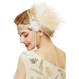 image:imageBABEYOND Vintage 1920s Flapper Headband Roaring 20s Great Gatsby Headpiece Champagne