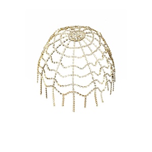 image:imageBABEYOND Vintage Style Roaring 20s Crystal Rhinestone Flapper Cap Headpiece Head Jewelry Chains AGold