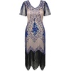image:imageBABEYOND 1920s Art Deco Fringed Sequin Dress Roaring 20s Flapper Fancy DressBeige Blue