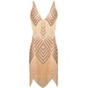 image:imageBABEYOND Womens 1920s Flapper Dress V Neck Slip Dress Roaring 20s Great Gatsby Dress for Party2 Set  Rose Gold