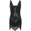 image:imageBABEYOND Womens 1920s Flapper Dress V Neck Slip Dress Roaring 20s Great Gatsby Dress for PartySet  Black