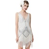 image:imageBABEYOND Womens 1920s Flapper Dress V Neck Slip Dress Roaring 20s Great Gatsby Dress for PartyWhite