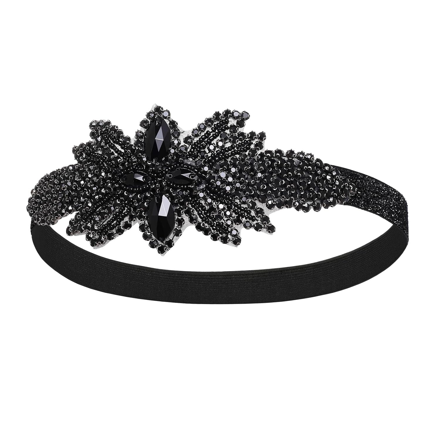 image:imageBABEYOND Flapper Headpiece for Women  Flapper Headband 1920s Gatsby Headpiece Vintage Accessories for WomenBlack