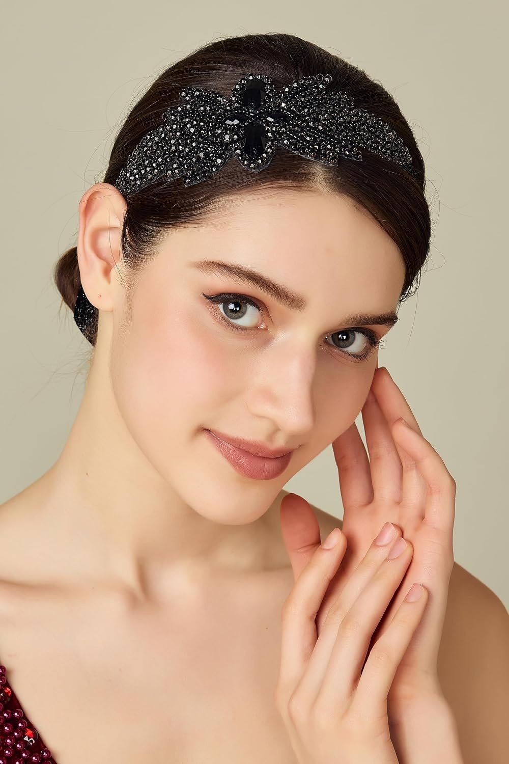 image:imageBABEYOND Flapper Headpiece for Women  Flapper Headband 1920s Gatsby Headpiece Vintage Accessories for WomenBlack