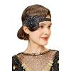 image:imageBABEYOND Flapper Headpiece for Women  Flapper Headband 1920s Gatsby Headpiece Vintage Accessories for WomenBlack