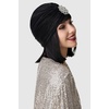 image:imageBABEYOND Womens Turban Hat with Crystal Vintage Head Wrap Knit Pleated Turban GoldBlack