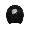 image:imageBABEYOND Womens Turban Hat with Crystal Vintage Head Wrap Knit Pleated Turban GoldBlack