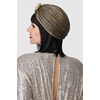 image:imageBABEYOND Womens Turban Hat with Crystal Vintage Head Wrap Knit Pleated Turban GoldDark Gold