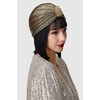 image:imageBABEYOND Womens Turban Hat with Crystal Vintage Head Wrap Knit Pleated Turban GoldDark Gold