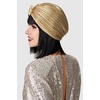 image:imageBABEYOND Womens Turban Hat with Crystal Vintage Head Wrap Knit Pleated Turban GoldGold