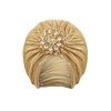 image:imageBABEYOND Womens Turban Hat with Crystal Vintage Head Wrap Knit Pleated Turban GoldGold