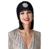 image:imageBABEYOND Womens Turban Hat with Crystal Vintage Head Wrap Knit Pleated Turban GoldBlack