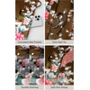 image:imageBABEYOND Womens Kimono Robe Long Satin Robes with Peacock and Blossoms Printed Kimono NightgownCoffee